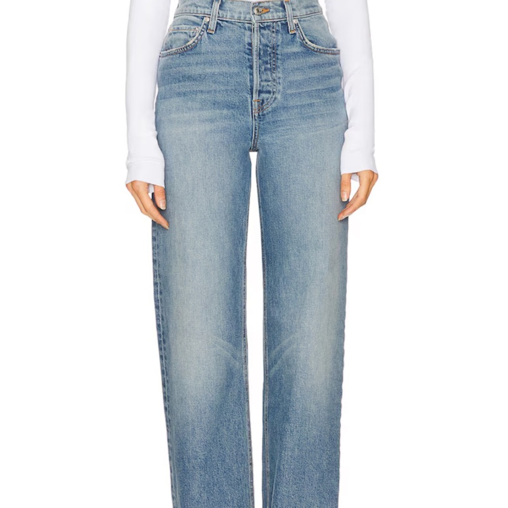 GRLFRND High Rise Loose Straight Jeans
